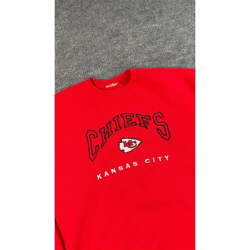 Vintage Lee Sport Kansas City Chiefs Sweatshirt Mens 2XL Red Boxy Crewneck‎ 90s